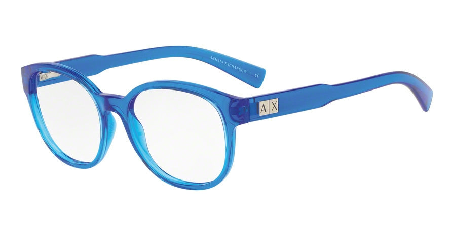 Exchange Armani AX3040F Phantos Eyeglasses  8210-MATTE TRANSPARENT LIGHT BLUE 53-17-140 - Color Map blue