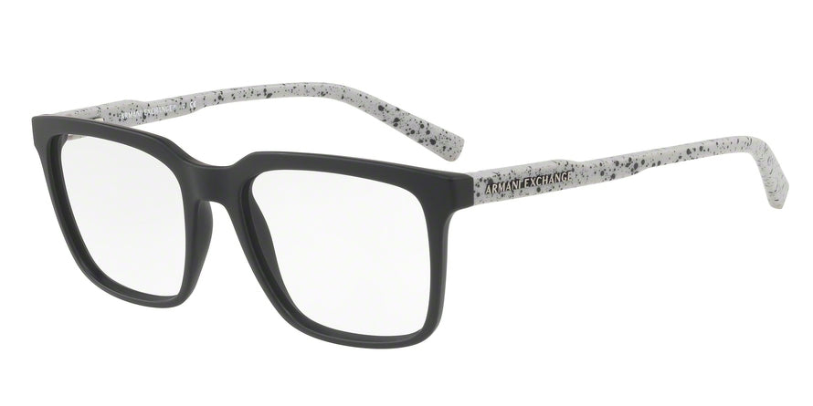 Exchange Armani AX3045F Square Eyeglasses  8078-MATTE BLACK 55-18-140 - Color Map black