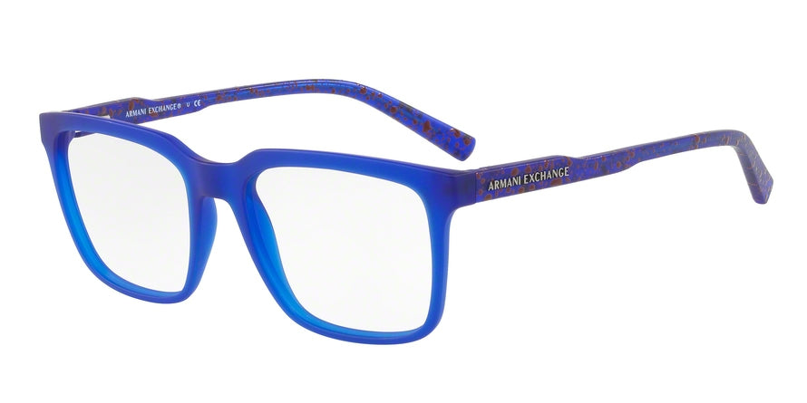 Exchange Armani AX3045 Square Eyeglasses  8183-MATTE NAVY BLUE 55-18-140 - Color Map blue