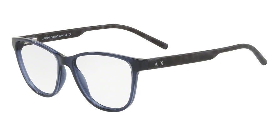 Exchange Armani AX3047 Cat Eye Eyeglasses  8237-SHINY BLUE 53-15-140 - Color Map blue