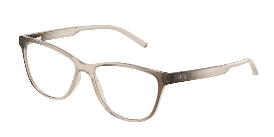 Exchange Armani AX3047 Cat Eye Eyeglasses  8240-SHINY TRANSPARENT TUNDRA 53-15-140 - Color Map grey