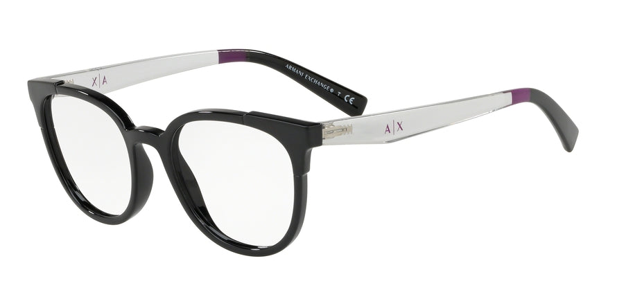 Exchange Armani AX3051 Square Eyeglasses  8158-BLACK 51-19-140 - Color Map black
