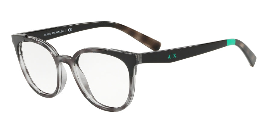 Exchange Armani AX3051 Square Eyeglasses  8251-GREY HAVANA 51-19-140 - Color Map grey