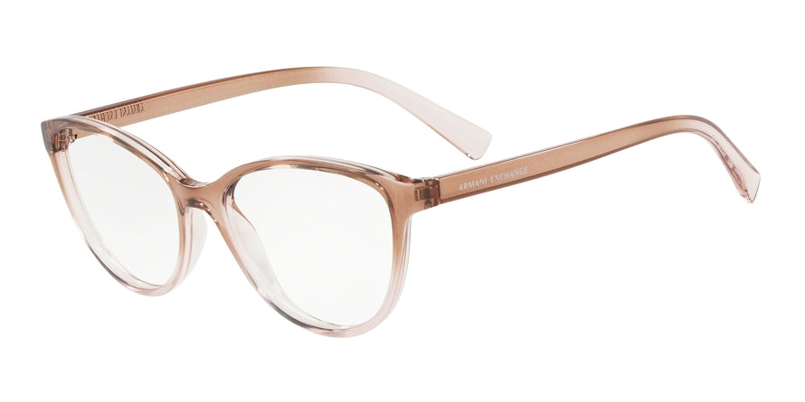 Exchange Armani AX3053F Pillow Eyeglasses  8257-TRANSP TUNDRA/TRANSP ROSE 54-16-140 - Color Map light brown