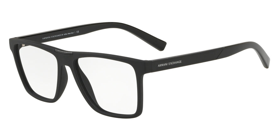 Exchange Armani AX3055 Rectangle Eyeglasses  8078-MATTE BLACK 55-16-145 - Color Map black