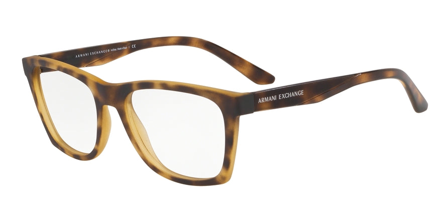 Exchange Armani AX3058 Pillow Eyeglasses  8029-MATTE HAVANA BROWN 54-18-145 - Color Map grey