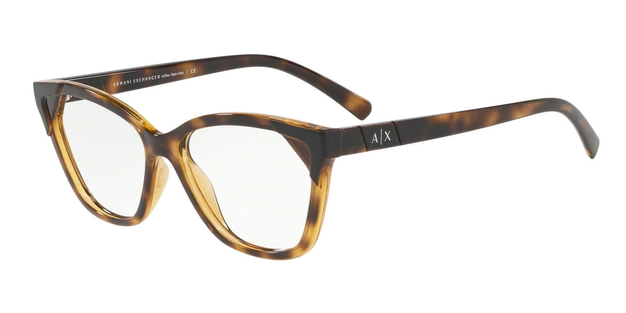 Exchange Armani AX3059 Irregular Eyeglasses  8224-HAVANA BROWN/BLACK 54-15-140 - Color Map havana