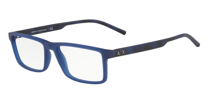 Exchange Armani AX3060F Rectangle Eyeglasses  8295-MATTE BLUE 54-17-145 - Color Map blue