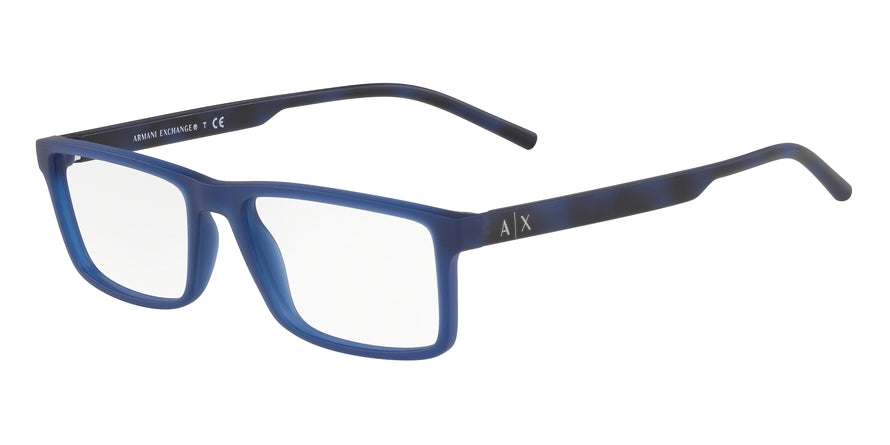 Exchange Armani AX3060 Rectangle Eyeglasses  8295-MATTE TRANSPARENT BLUE 54-17-145 - Color Map blue