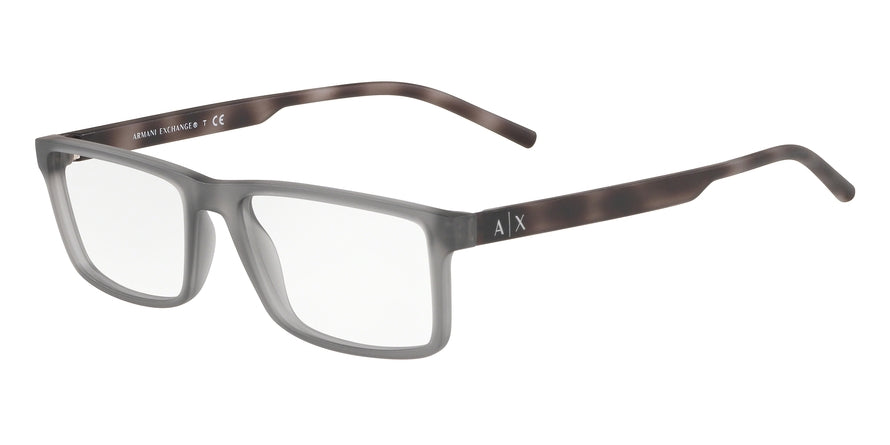 Exchange Armani AX3060 Rectangle Eyeglasses  8296-MATTE TRANSPARENT GREY 54-17-145 - Color Map grey
