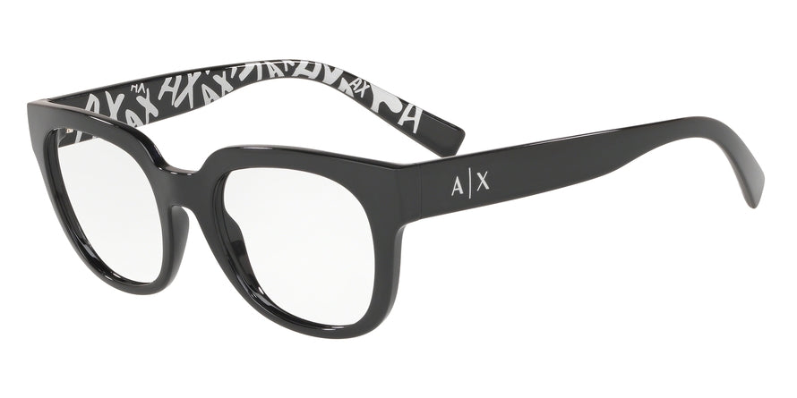Exchange Armani AX3061 Square Eyeglasses  8158-BLACK 51-19-143 - Color Map black