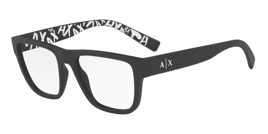 Exchange Armani AX3062F Pillow Eyeglasses  8029-MATTE BLACK 54-18-143 - Color Map black