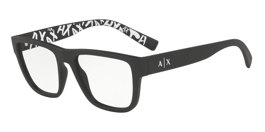 Exchange Armani AX3062 Pillow Eyeglasses  8029-MATTE BLACK 54-18-143 - Color Map black