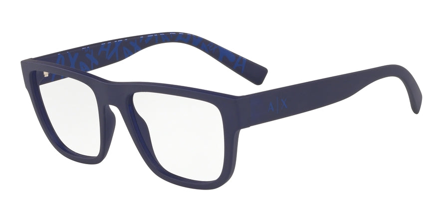 Exchange Armani AX3062 Pillow Eyeglasses  8293-MATTE  BLUE 54-18-143 - Color Map blue