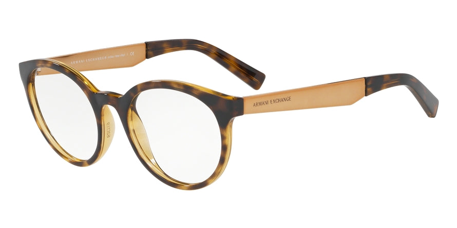 Exchange Armani AX3063F Round Eyeglasses  8037-HAVANA 52-19-145 - Color Map havana