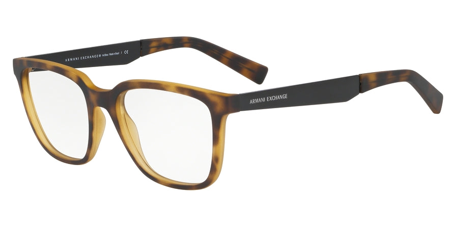 Exchange Armani AX3064 Square Eyeglasses  8078-MATTE HAVANA 53-18-145 - Color Map havana