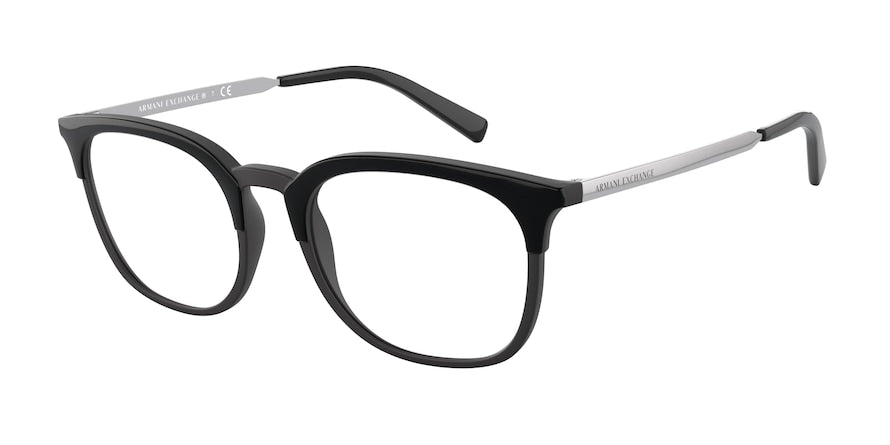 Exchange Armani AX3065 Pillow Eyeglasses  8158-MATTE BLACK/TOP SHINY 52-19-140 - Color Map black