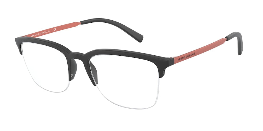Exchange Armani AX3066 Pillow Eyeglasses  8078-MATTE BLACK 54-20-140 - Color Map black
