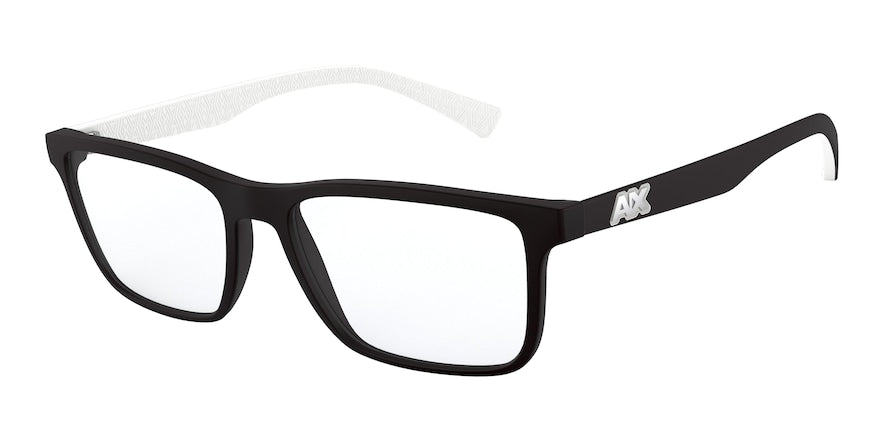 Exchange Armani AX3067 Rectangle Eyeglasses  8078-MATTE BLACK 55-17-145 - Color Map black