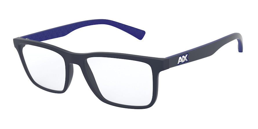 Exchange Armani AX3067 Rectangle Eyeglasses  8295-MATTE BLUE 55-17-145 - Color Map blue
