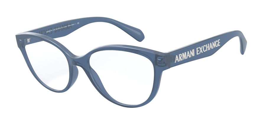Exchange Armani AX3069F Cat Eye Eyeglasses  8309-OPAL BLUE 53-16-140 - Color Map blue
