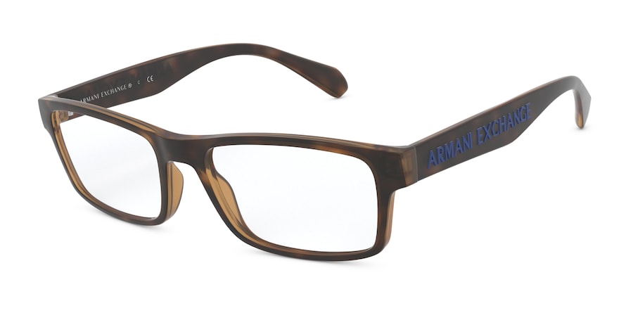 Exchange Armani AX3070F Rectangle Eyeglasses  8029-MATTE HAVANA 55-18-140 - Color Map havana