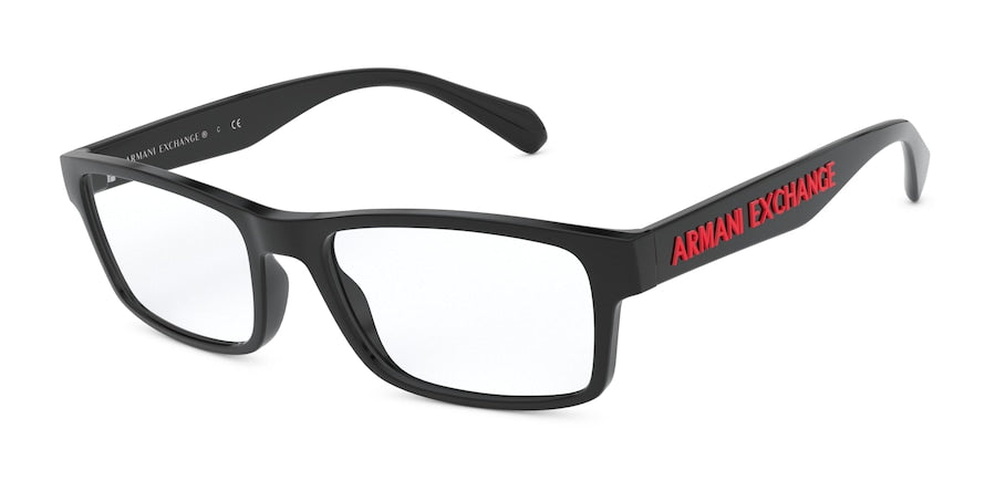 Exchange Armani AX3070F Rectangle Eyeglasses  8078-MATTE BLACK 55-18-140 - Color Map black