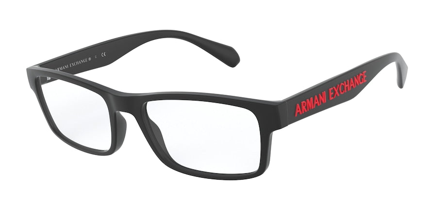 Exchange Armani AX3070 Rectangle Eyeglasses  8078-MATTE BLACK 55-18-140 - Color Map black