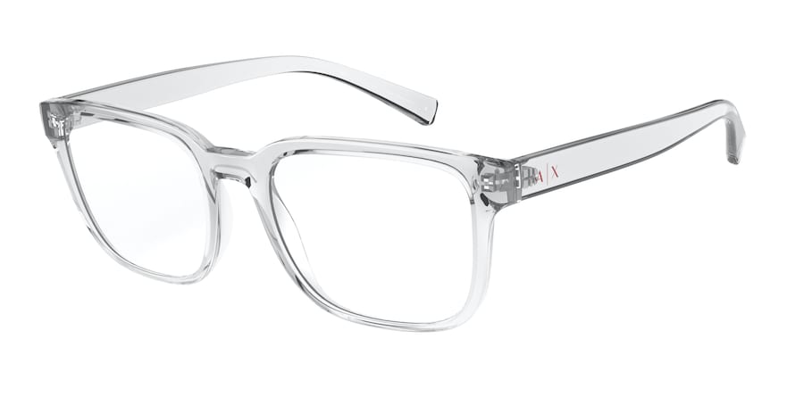 Exchange Armani AX3071F Rectangle Eyeglasses  8235-SHINY CRYSTAL 54-19-145 - Color Map clear