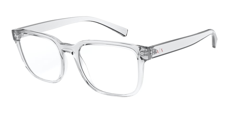 Exchange Armani AX3071 Rectangle Eyeglasses  8235-SHINY CRYSTAL 54-19-145 - Color Map clear