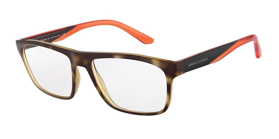 Exchange Armani AX3073F Rectangle Eyeglasses  8029-MATTE HAVANA 55-17-145 - Color Map havana