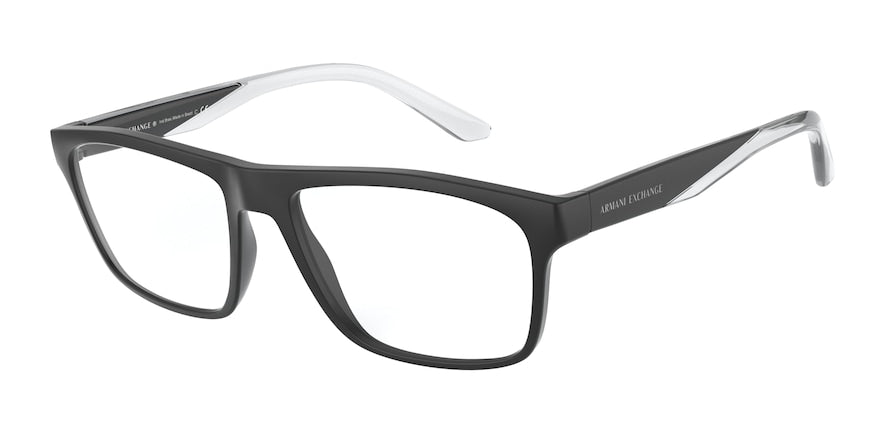 Exchange Armani AX3073F Rectangle Eyeglasses  8078-MATTE BLACK 55-17-145 - Color Map black