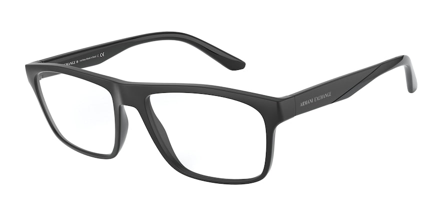 Exchange Armani AX3073F Rectangle Eyeglasses  8158-BLACK 55-17-145 - Color Map black