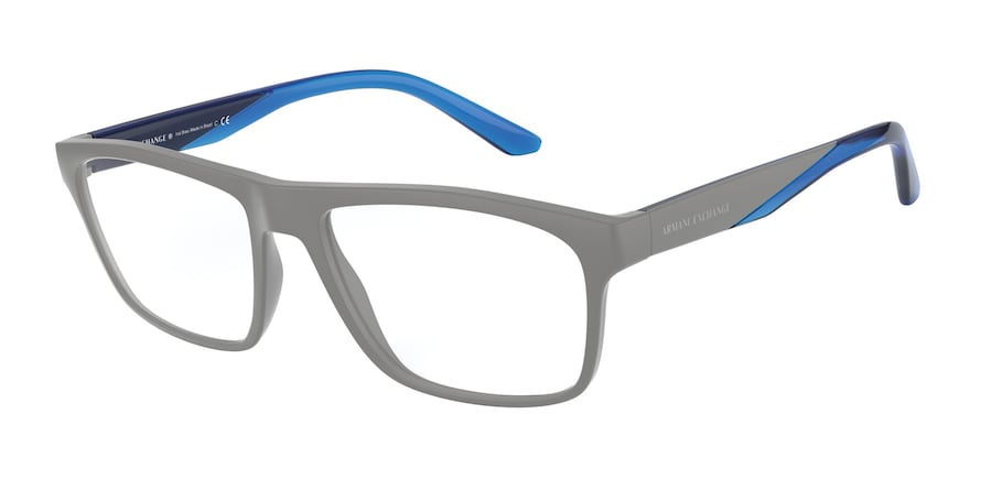Exchange Armani AX3073F Rectangle Eyeglasses  8314-MATTE GREY 55-17-145 - Color Map grey