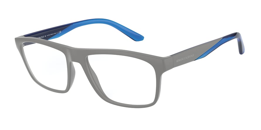 Exchange Armani AX3073 Rectangle Eyeglasses  8314-MATTE GREY 55-17-145 - Color Map grey