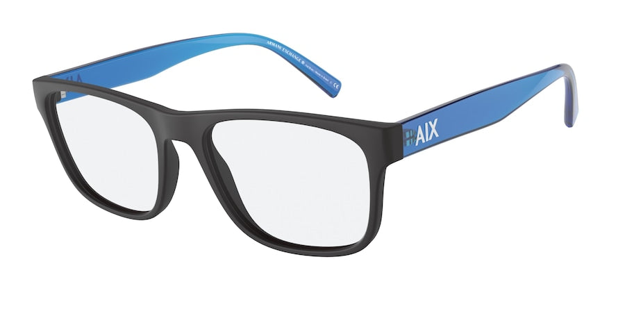 Exchange Armani AX3075F Pillow Eyeglasses  8078-MATTE BLACK 55-17-145 - Color Map black