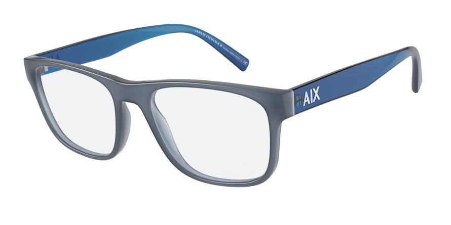 Exchange Armani AX3075F Pillow Eyeglasses  8327-MATTE OPALINE BLUE 55-17-145 - Color Map blue