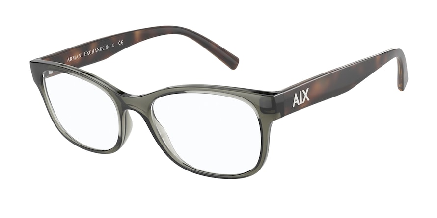 Exchange Armani AX3076F Pillow Eyeglasses  8271-SHINY TUNDRA 53-17-145 - Color Map brown