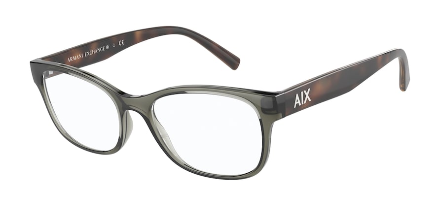 Exchange Armani AX3076 Pillow Eyeglasses  8271-SHINY TUNDRA 53-17-140 - Color Map brown