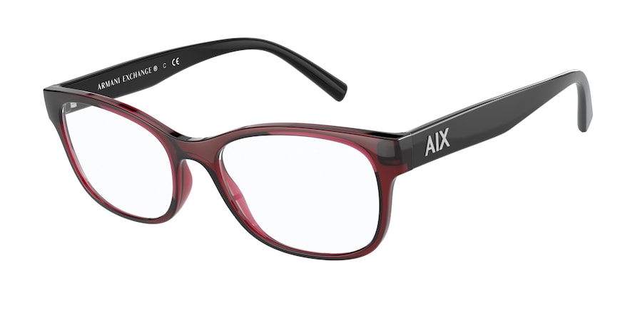 Exchange Armani AX3076 Pillow Eyeglasses  8298-SHINY BORDEAUX 53-17-140 - Color Map bordeaux