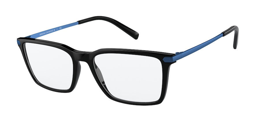 Exchange Armani AX3077F Rectangle Eyeglasses  8158-BLACK 54-17-145 - Color Map black