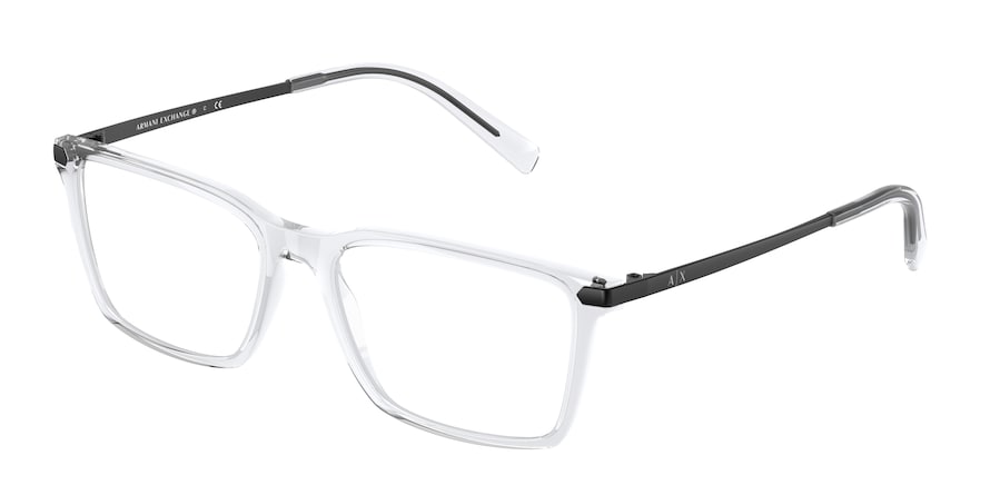 Exchange Armani AX3077 Rectangle Eyeglasses  8333-CRYSTAL 54-17-145 - Color Map clear