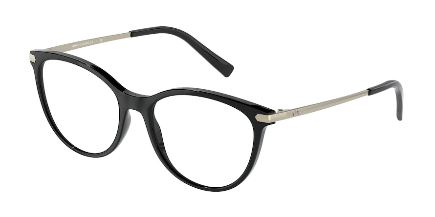 Exchange Armani AX3078F Cat Eye Eyeglasses  8158-SHINY BLACK 53-17-140 - Color Map black