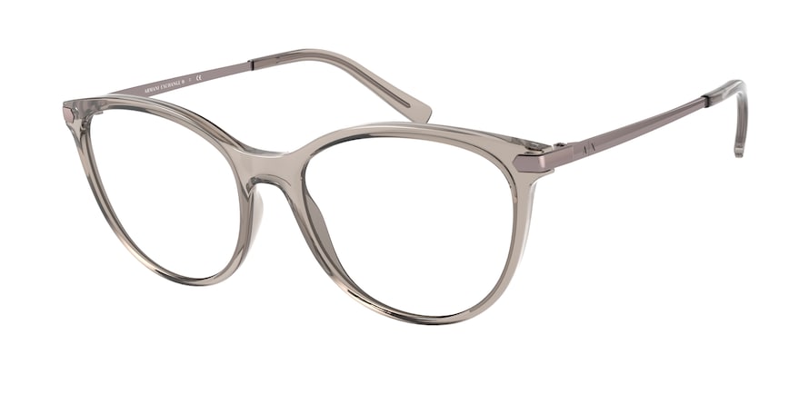 Exchange Armani AX3078F Cat Eye Eyeglasses  8240-SHINY TUNDRA 53-17-140 - Color Map brown