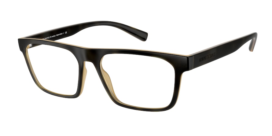 Exchange Armani AX3079F Pillow Eyeglasses  8029-MATTE HAVANA 55-17-145 - Color Map gunmetal