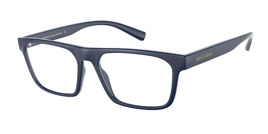 Exchange Armani AX3079F Pillow Eyeglasses  8181-MATTE BLUE 55-17-145 - Color Map blue