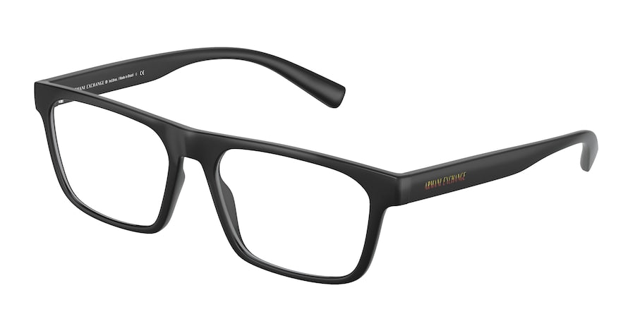 Exchange Armani AX3079 Pillow Eyeglasses  8078-MATTE BLACK 55-17-145 - Color Map black
