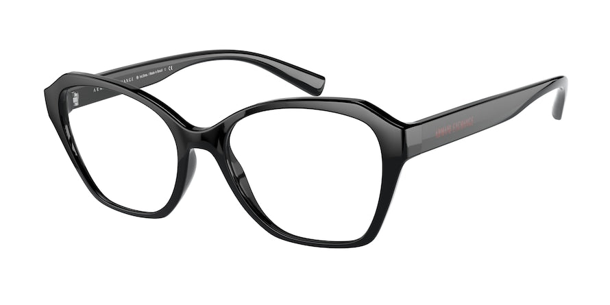 Exchange Armani AX3080 Irregular Eyeglasses  8158-BLACK 52-17-140 - Color Map black