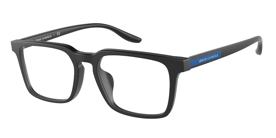 Exchange Armani AX3081F Pillow Eyeglasses  8078-MATTE BLACK 53-18-145 - Color Map black