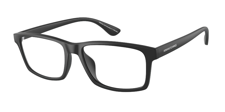 Exchange Armani AX3083U Rectangle Eyeglasses  8078-MATTE BLACK 56-17-145 - Color Map black
